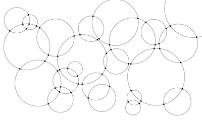 Abstract background with intersecting rings, circles and dots. Connection circles background. Minimal abstract background. Vector Illustration .EPS 10 .