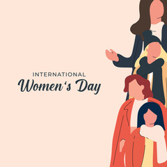 Vector happy international womens day flat illustration design
