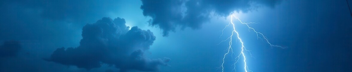 Ethereal pale blue lightning illuminates stormy cloudscape,  mystical,  celestial,  color