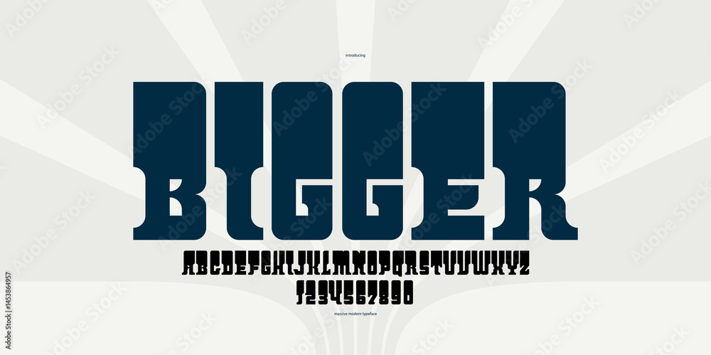 Fototapete bold and strong vector geometric font for logos and emblems, display typeface for posters and headli