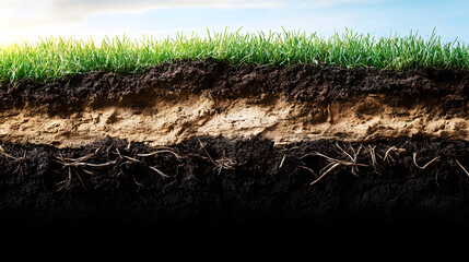 Soil cross-section with roots