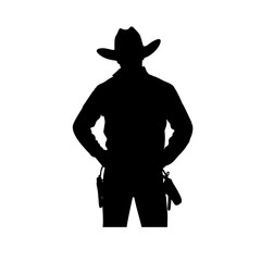 outline of cowboy vector 