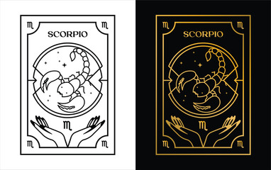 Scorpio horoscope card zodiac vector design
