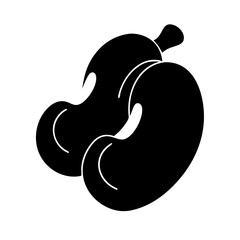 cashew silhouette on transparent background for web and graphic design