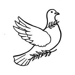 Illustration of dove clipart vector 