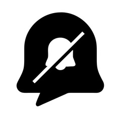 bell muted in chat silhouette on transparent background for web and graphic design