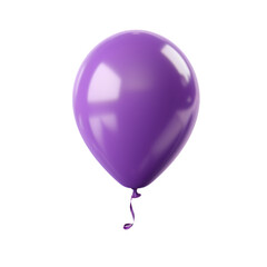 lila round helium balloon on transparent background