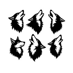 Outline of hallowing wolf image vector 