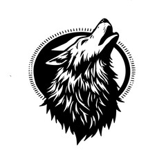 wolf howling at the moon