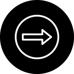 Right Arrow Vector Circular Icon.