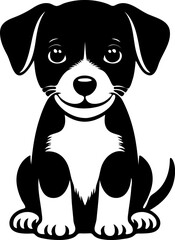 Obraz premium Cute Sitting Puppy Vector Illustration