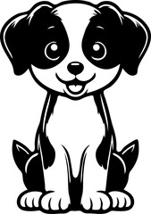 Obraz premium Cute Sitting Puppy Vector Illustration