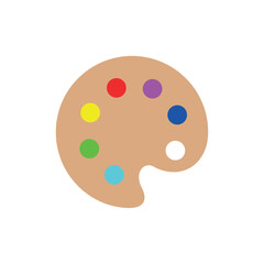 The palette icon. An attribute of an artist, paint, or creative workshop. Indicates a change in the theme, background, or color palette of an application or interface. A tool for painting and painting