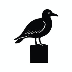Black crow silhouette vector with nature and love theme in winter setting