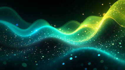 Green Noise Grainy Gradient Background Abstract Emerald Teal Lime Neon Light Glow
