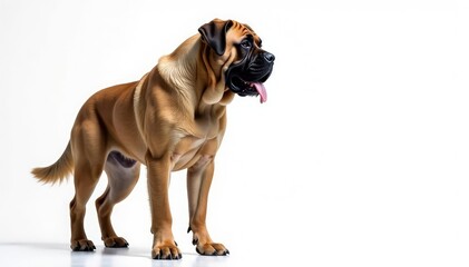 Obraz premium Majestic mastiff, powerful stance, white background, background, studio shot