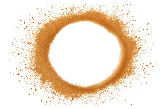 Circle frame of sand or dust on transparent background png cutout
