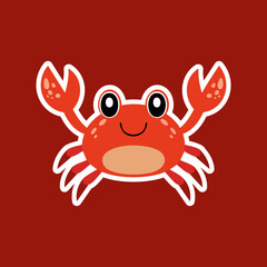 Cute Crab Vector Illustration – Fun Hand Drawn Cartoon Sea Animal for Kids and Ocean Themes