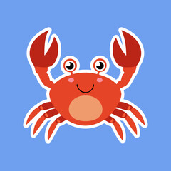 Cute Crab Vector Illustration – Fun Hand Drawn Cartoon Sea Animal for Kids and Ocean Themes