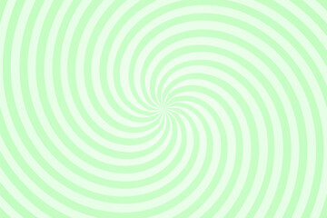 Candy green spiral background. Circus backdrop. Ice cream pattern. Pastel pattern with smooth swirling curves. Soft, wavy, spiral design for banners, posters, templates. Abstract vector illustration.
