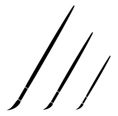 The brush icon. A tool for painting and painting. An attribute of an artist, paint, or creative workshop. Indicates a change in the theme, background, or color palette of an application or interface.