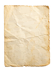 Flat vector illustration of old paper sheet isolated on white background with aged texture for vintage designs, posters, documents and historical graphics