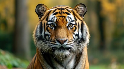 Fototapeta premium Tiger portrait in forest background