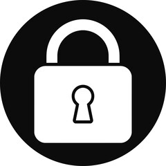 Lock Icon in Black Circle
White/Transparent Security Symbol on Black Background
Privacy and Protection Icon - Circular Design