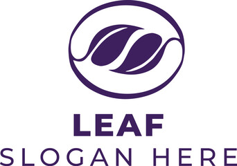 Dark Purple Circle Leaf Logo Vector