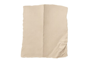 Obraz premium ベージュ系の破れ紙 折り目のある静寂 透過データ