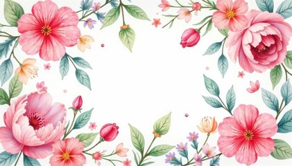 Fototapeta premium Delicate watercolor floral pattern, perfect for spring flyers , celebration, watercolor