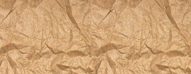 Realistic Crumpled Torn Brown Paper Textured Background for Creative Project.