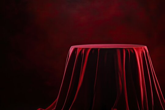 Red velvet draped table (1)