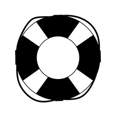 Fototapeta premium Lifebuoy icon in black silhouette style