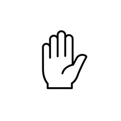 Obraz premium Raised hand icon in outline style