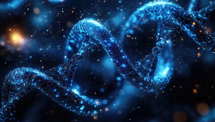 Intricate, digital representation of a dna helix.