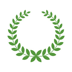 Obraz premium A clean vector illustration of a classic green laurel wreath