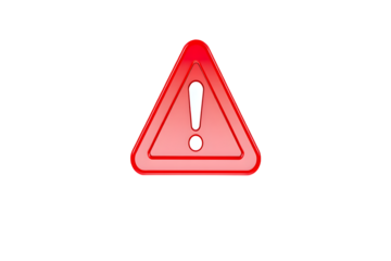 Red warning sign icon images, photos, illustration, horizontal