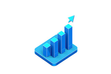 Fototapeta premium Growth chart isometric images, photos, illustration, horizontal