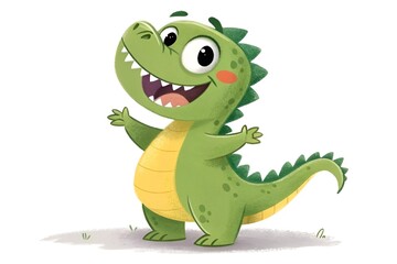 Fototapeta premium Cheerful Cartoon T-Rex Dinosaur Illustration for Kids 