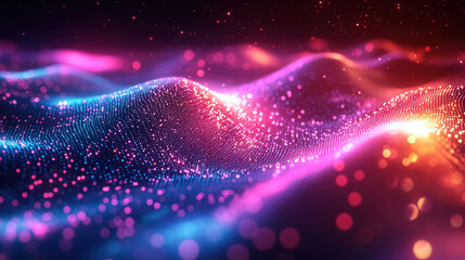 Synergy of abstract elements with vibrant kaleidoscopic forms merging in fluid motion, where neon streaks and soft pastel bursts coalesce into a harmonious visual symphony of summer energy background 