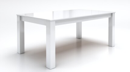 Modern White Rectangular Table Dining Room Furniture Minimalist Design Simple Clean Lines Perfect for Home Office