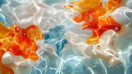 Colorful abstract water texture with vibrant swirls