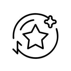 refresh with star on transparent background for web and graphic design