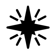 shining star silhouette on transparent background for web and graphic design