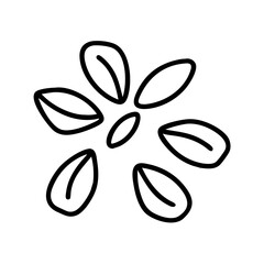 sunflower seeds on transparent background for web and graphic design