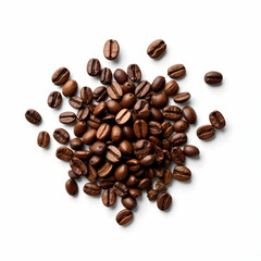 Naklejka premium Aromatic Brown Coffee Beans on White Background for Food Lovers