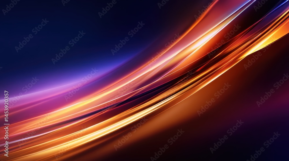 Poster abstract flowing light streaks in vibrant colors creating a dynamic visual effect