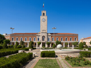 Piazza del Popolo (people's square) and the City Hall (municipio) in Latina, Italy
