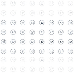 Emotions icon set, mood face icons